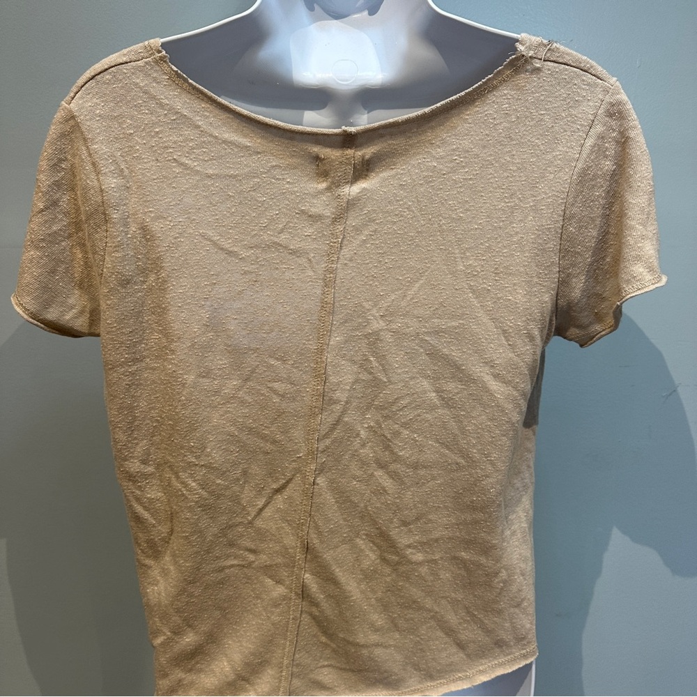 PST Project Social T Los Angeles Casual Tan Cream V-Neck Small - Picture 6 of 9